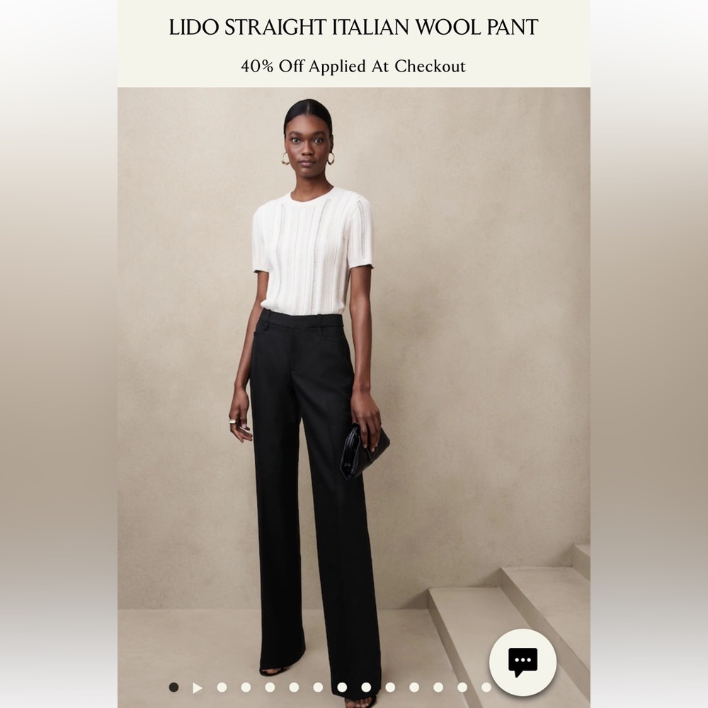 NWT Banana Republic Lido Italian Wool Straight Leg Suiting Pant